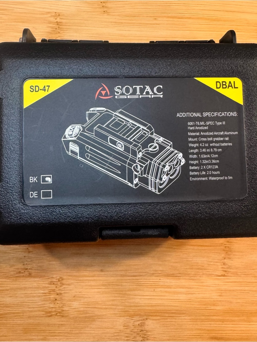 SOTAC DBAL-PL FLASHLIGHT / WEAPON LIGHT WITH RED LASER AND IR - BLACK